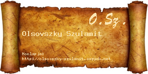 Olsovszky Szulamit névjegykártya